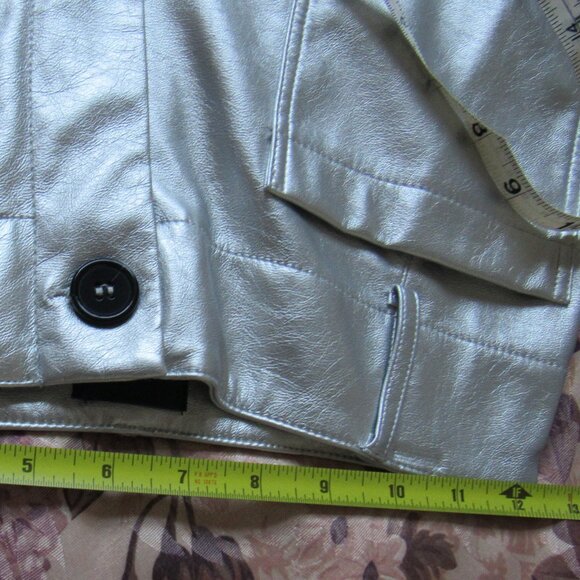 Maeve By Anthropologie Pants Womens,sz. 25P Wide Leg,Faux Leather,Silver - Picture 12 of 12